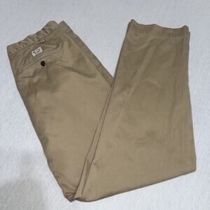 Polo Ralph Lauren Hammond Pleated Cuffed Chino Pants Tan Men 32x34 Relaxed Read